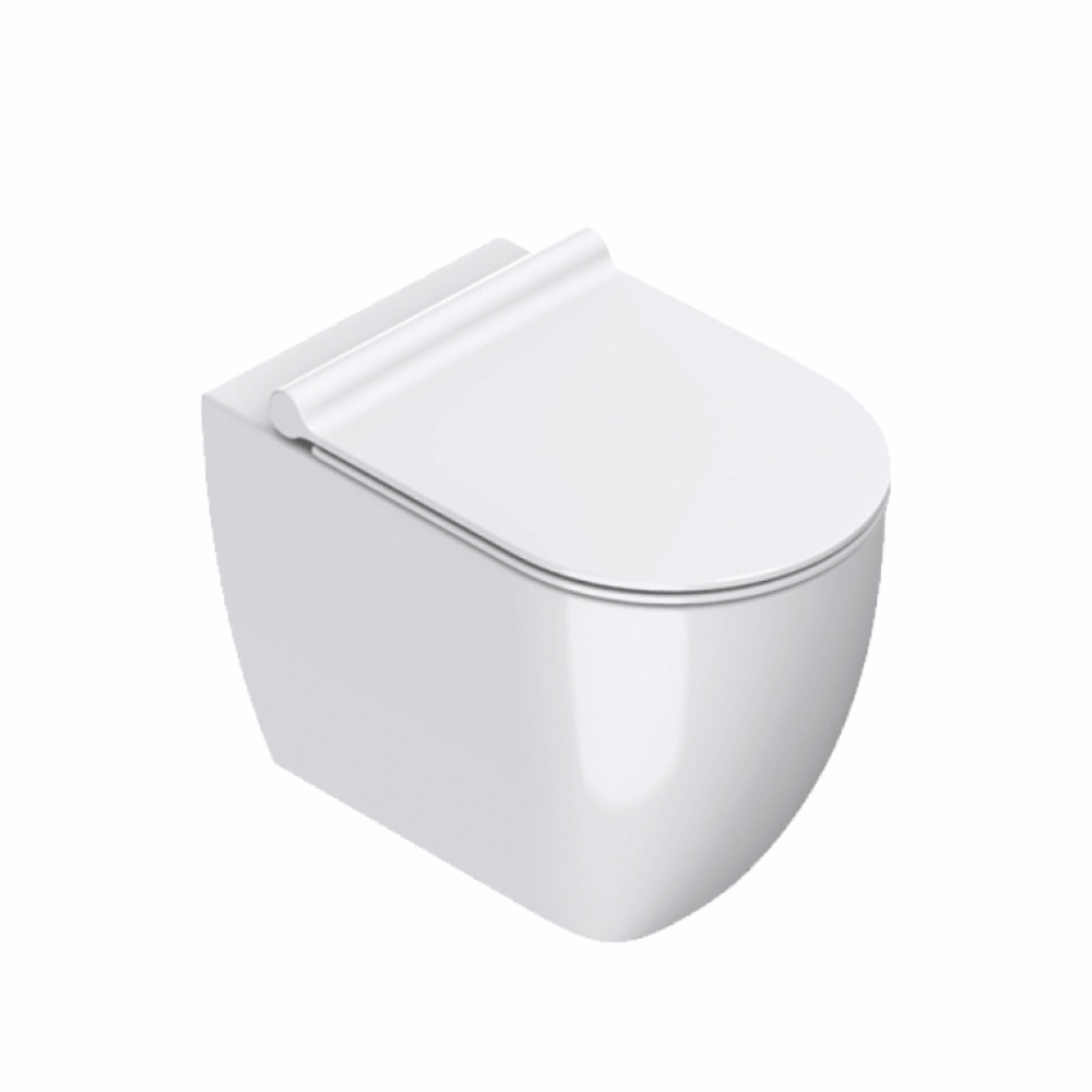 Plumbline Toilet Catalano Sfera 54 Rimless Floor Mount Toilet | Gloss White