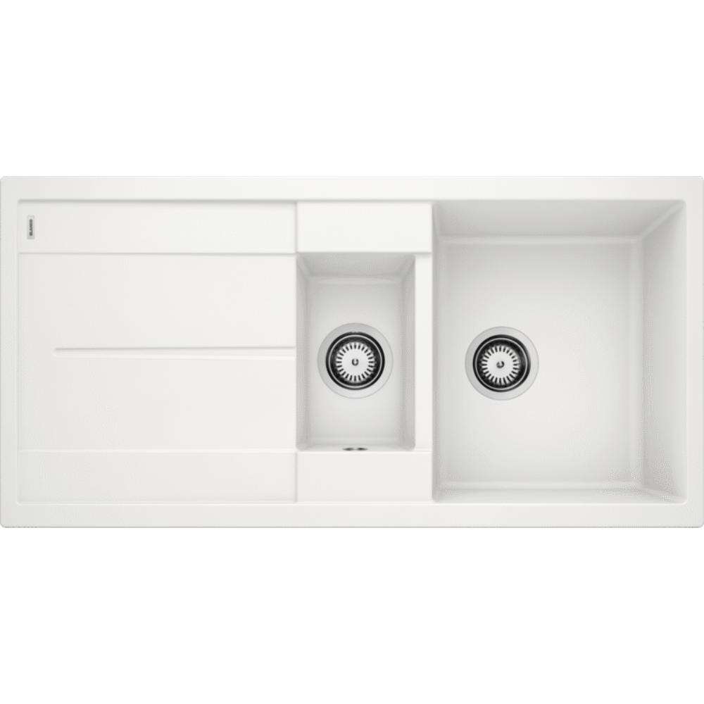 Blanco Kitchen Sinks - Granite Blanco Silgranit Metra 6 S Double Sink with Drainer | White