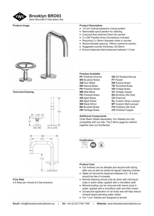 The Watermark Collection Basin Taps Polished Chrome The Watermark Collection Brooklyn 2 Hole Basin Set