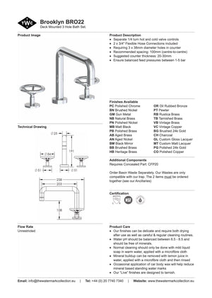 The Watermark Collection Bath Taps Polished Chrome The Watermark Collection Brooklyn 3 Hole Bath Set