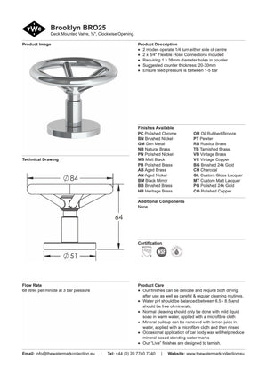 The Watermark Collection Mixer Polished Chrome The Watermark Collection Brooklyn Hob Mounted Mixer Clockwise Opening