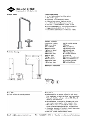 The Watermark Collection Kitchen Taps Polished Chrome The Watermark Collection Brooklyn 2 Hole Kitchen Set