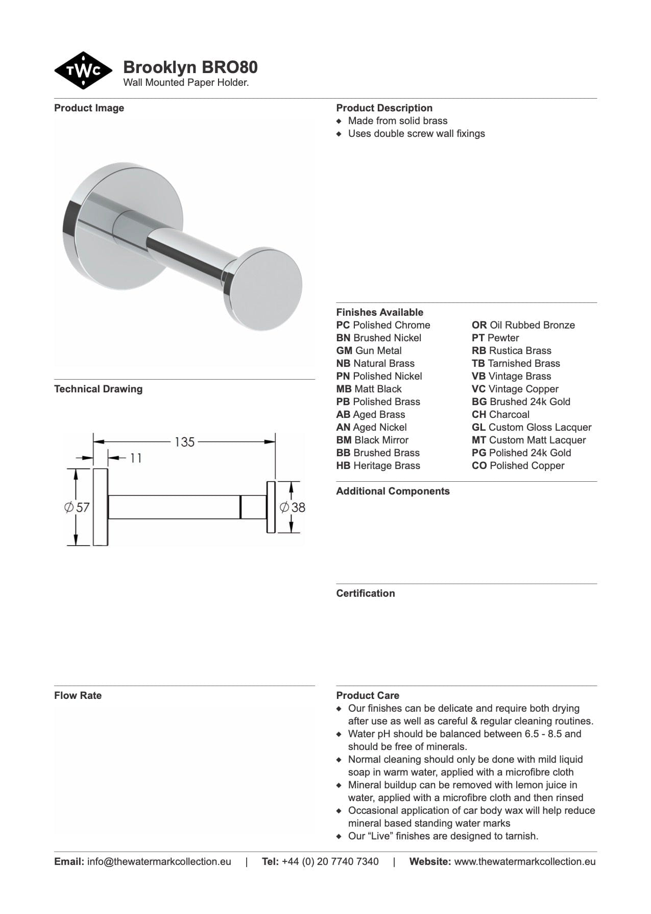 The Watermark Collection Toilet Roll Holders Polished Chrome The Watermark Collection Brooklyn Toilet Roll Holder