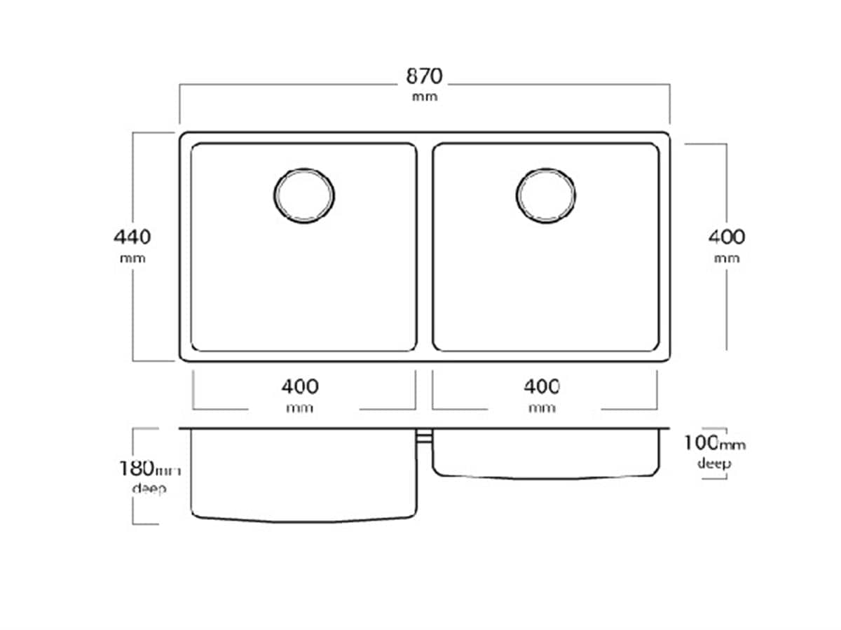 Mercer Kitchen Sinks Mercer DC Single Sink with Prep Tray | 400 + 400mm