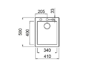 Acero Kitchen Sinks - Granite Mercer Duro Granite Trento Single Sink | 340mm