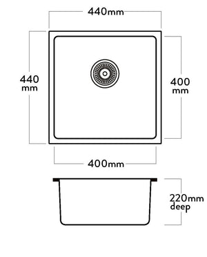 Acero Kitchen Sinks - Granite Mercer Duro Granite Siena Single Sink | 400mm