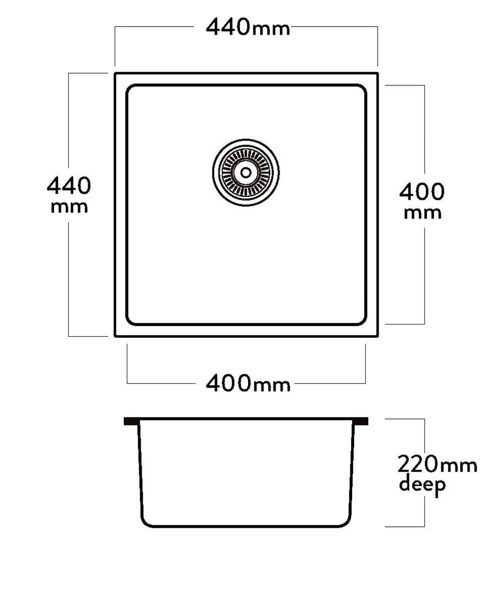 Acero Kitchen Sinks - Granite Mercer Duro Granite Livomo Single Sink | 400mm