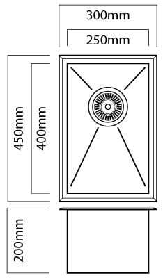 Mercer Kitchen Sinks Mercer DV Newport Single Sink | 250mm