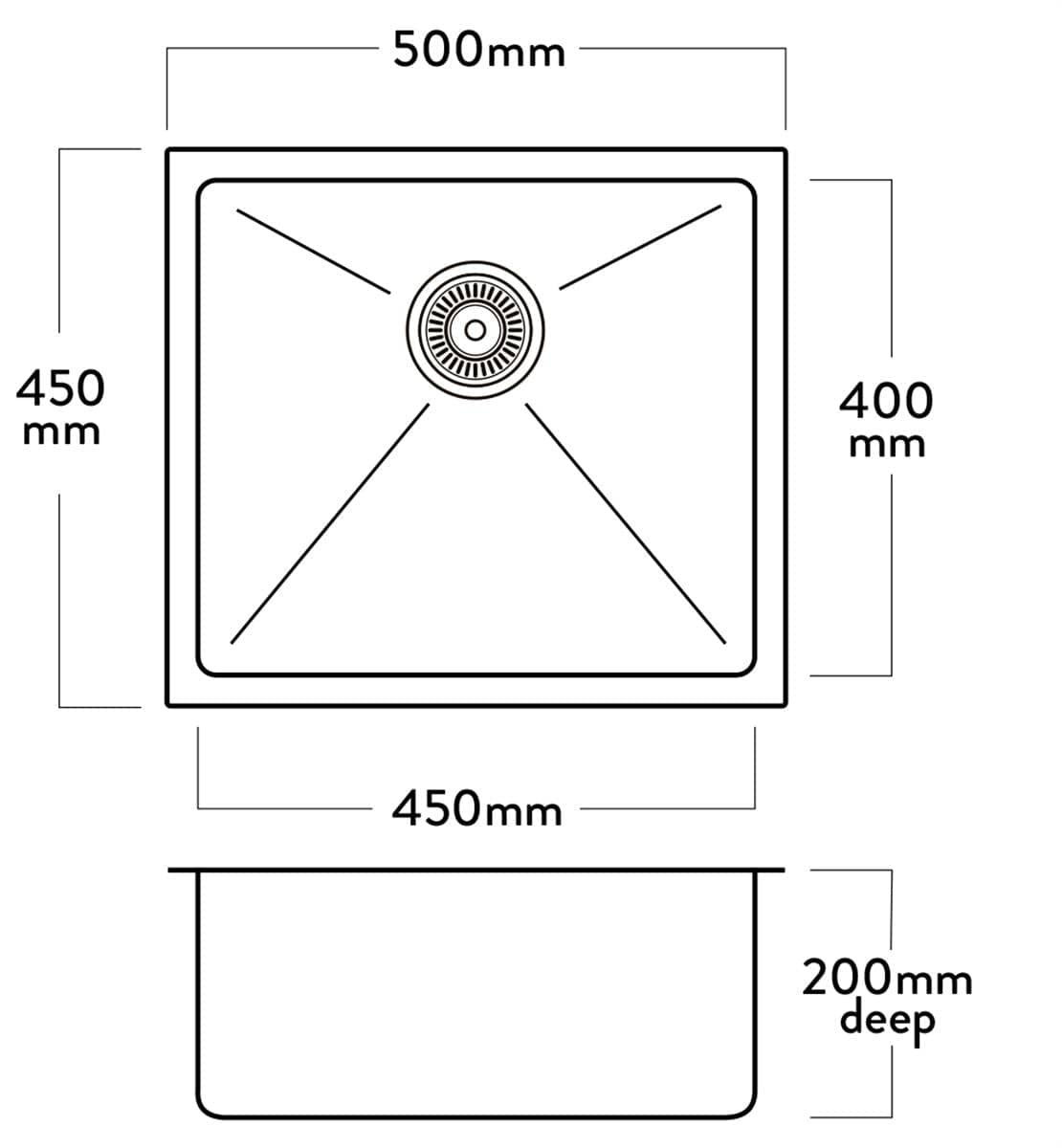 Kitchen Sink - Mercer DV105 - Oxford 450 x 400mm - The Kitchen Hub