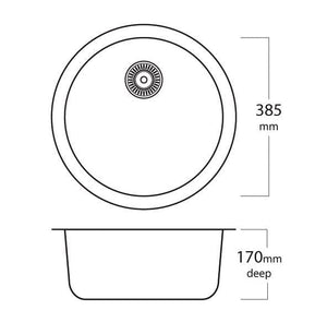 Mercer Kitchen Sinks Mercer ER Verona Round Sink | 385mm