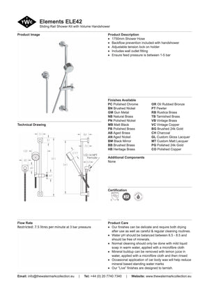 The Watermark Collection Shower Polished Chrome The Watermark Collection Elements Volume Slide Shower