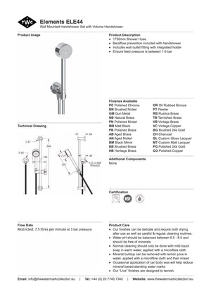 The Watermark Collection Shower Polished Chrome The Watermark Collection Elements Volume Hand Shower