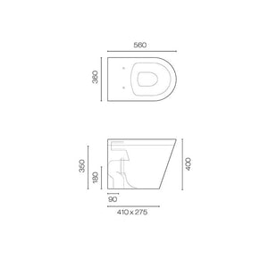 Plumbline Toilet Evo 56 Floor Mount Toilet with Slim Seat