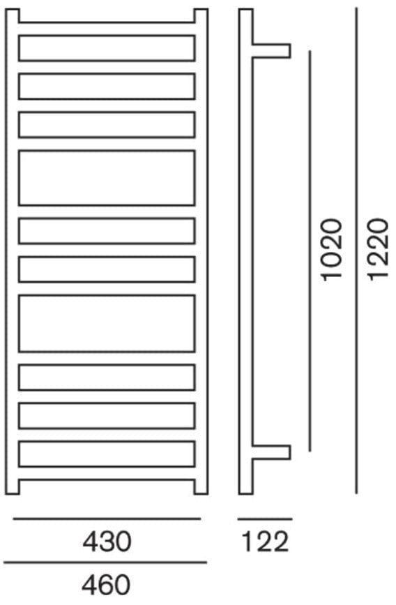 Heirloom Heated Towel Rail Heirloom Genesis 1220 Slimline Heated Towel Ladder | Black