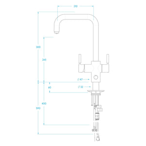 Insinkerator Kitchen Tap Insinkerator Uso MultiTap Chilled System | Brushed Steel