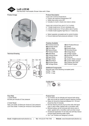 The Watermark Collection Mixer The Watermark Collection Loft Thermostatic Shower Mixer with Diverter