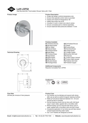 The Watermark Collection Mixer Polished Chrome The Watermark Collection Loft Mini Thermostatic Shower Mixer