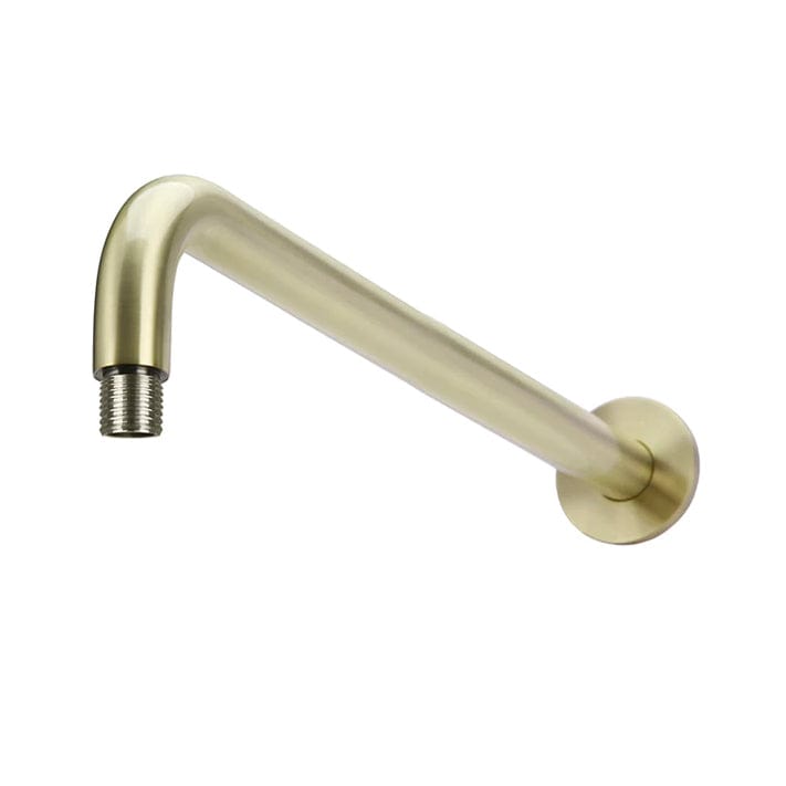 Meir Showers Meir Round Wall Shower Curved Arm 400mm | Tiger Bronze