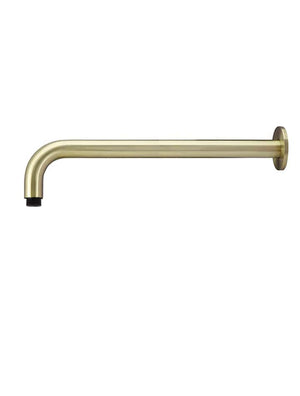 Meir Showers Meir Round Wall Shower Curved Arm 400mm | Tiger Bronze
