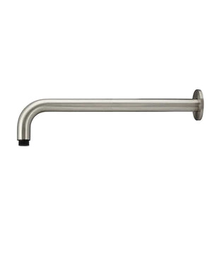 Meir Showers Meir Round Wall Shower Curved Arm 400mm | Brushed Nickel