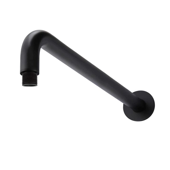 Meir Showers Meir Round Wall Shower Curved Arm 400mm | Matte Black