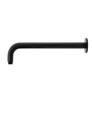 Meir Showers Meir Round Wall Shower Curved Arm 400mm | Matte Black