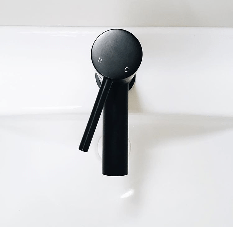 Meir Basin Taps Meir Round Basin Mixer with Straight Spout | Matte Black