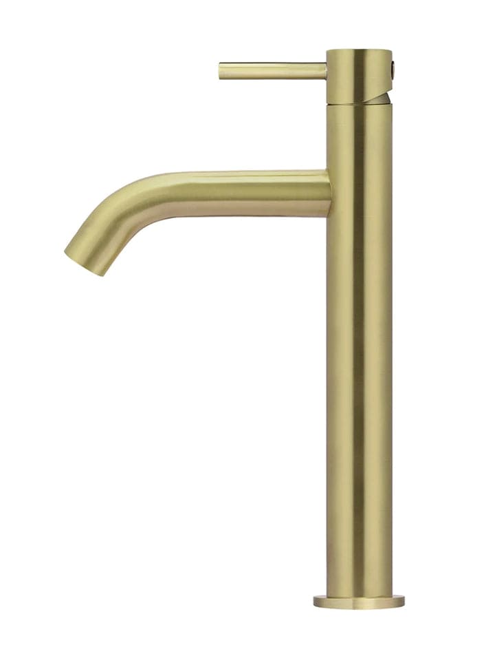 Meir Basin Taps Meir Round Piccola Tall Basin Mixer with Curved Spout | Tiger Bronze