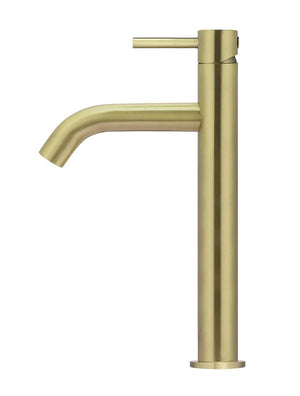 Meir Basin Taps Meir Round Piccola Tall Basin Mixer with Curved Spout | Tiger Bronze