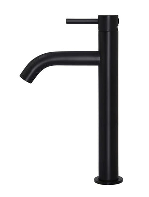 Meir Basin Taps Meir Round Piccola Tall Basin Mixer with Curved Spout | Matte Black