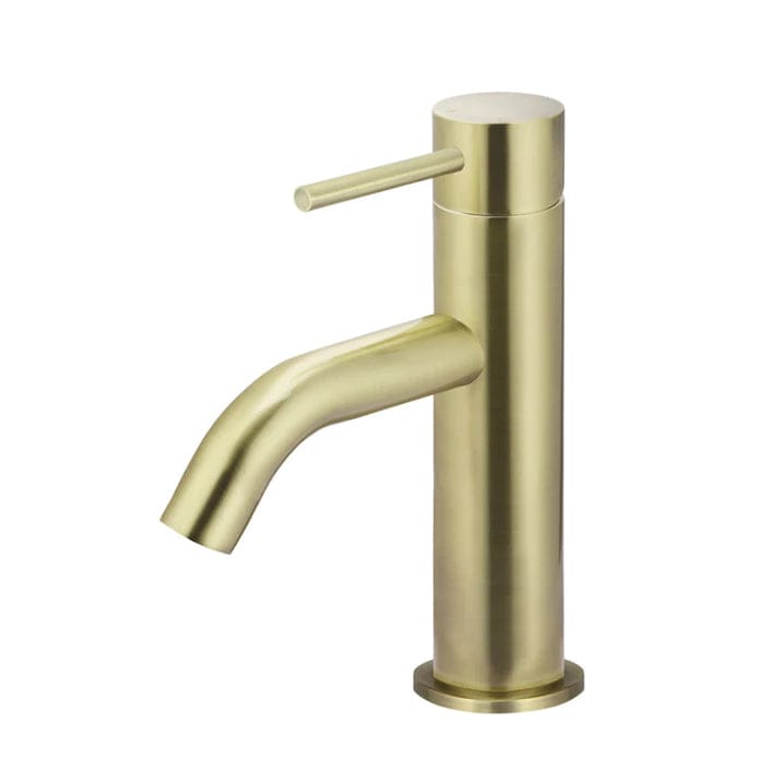 Meir Basin Taps Meir Round Piccola Basin Mixer with Curved Spout | Tiger Bronze