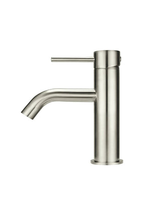 Meir Basin Taps Meir Round Piccola Basin Mixer with Curved Spout | Brushed Nickel