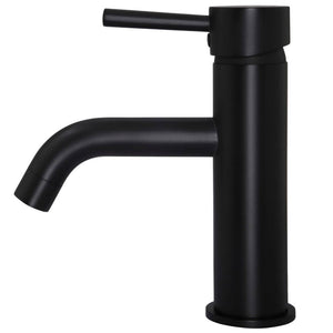 Meir Basin Taps Meir Round Basin Mixer with Curved Spout | Matte Black