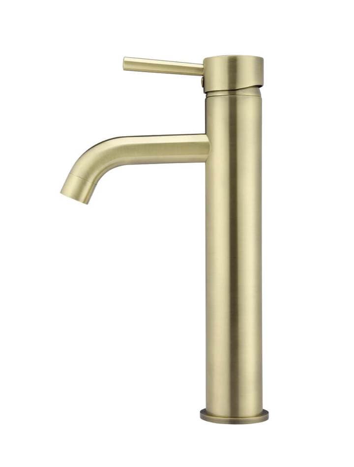 Meir Basin Taps Meir Round Tall Basin Mixer with Curved Spout | Tiger Bronze