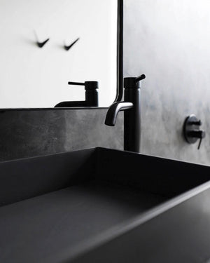 Meir Basin Taps Meir Round Tall Basin Mixer with Curved Spout | Matte Black