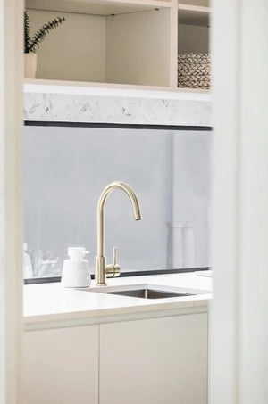 Meir Kitchen Tap Meir Round Gooseneck Kitchen Mixer | Brushed Nickel