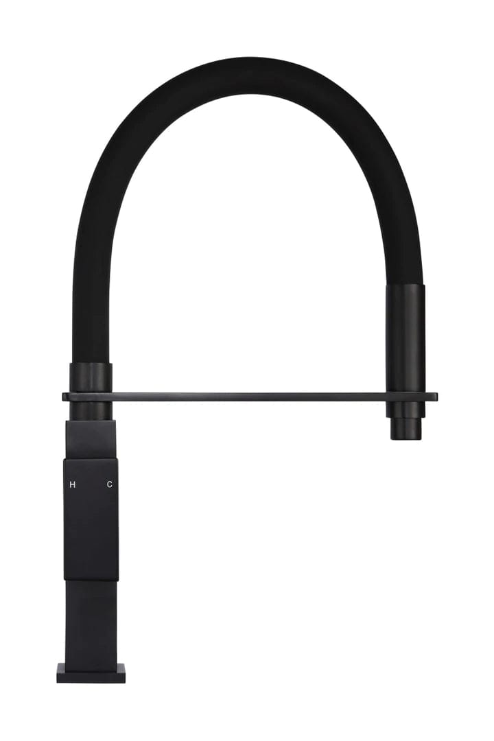 Meir Kitchen Tap Meir Square Flexible Kitchen Mixer | Matte Black