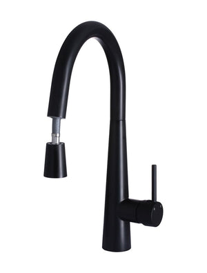 Meir Kitchen Tap Meir Round Kitchen Mixer with Pull Out Spout | Matte Black