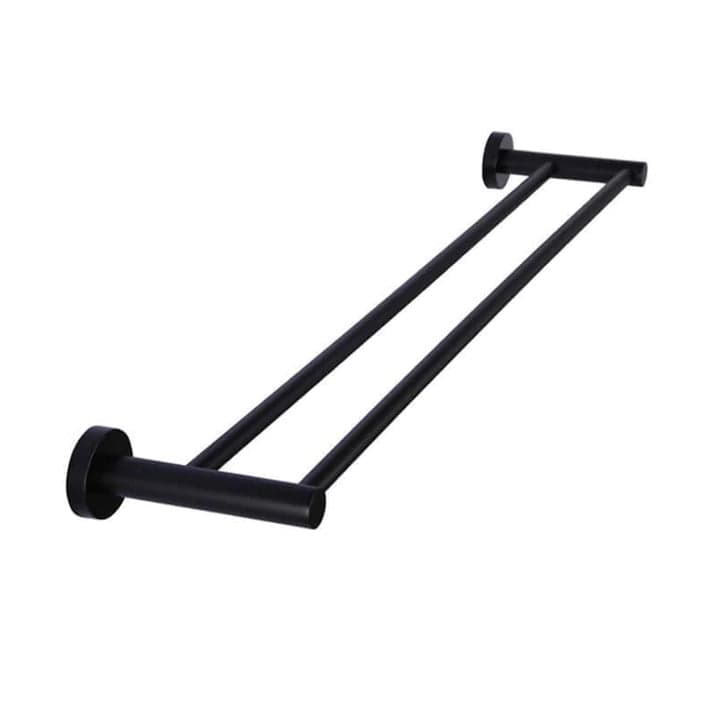 Meir Bathroom Accessories Meir Round Double Towel Rail 600mm | Matte Black