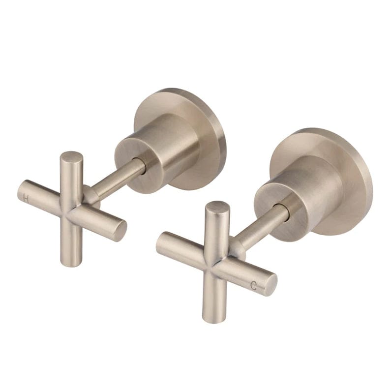 Meir Wall Mixers Meir Cross Handle Taps | Champagne