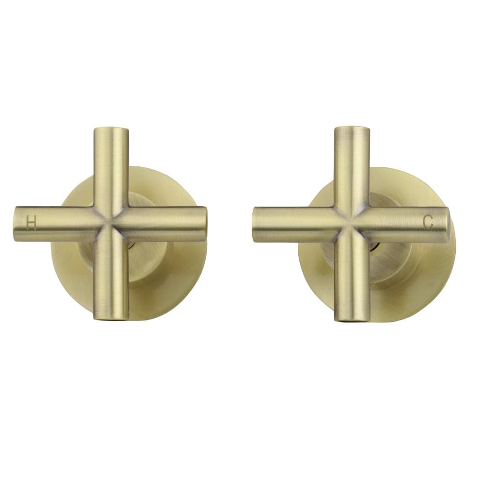 Meir Wall Mixers Meir Cross Handle Taps | Tiger Bronze