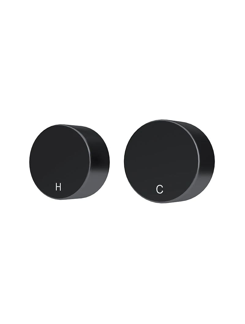 Meir Bathroom tapware Meir Circular Wall Taps | Matte Black