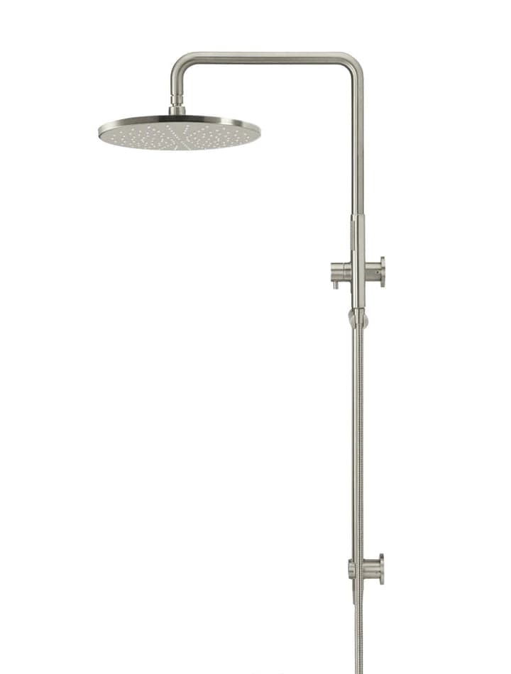 Meir Showers Meir Round Combination Shower Rail with 300mm Rose & Single Function Hand Shower | Brushed Nickel