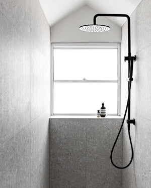 Meir Showers Meir Round Combination Shower Rail with 300mm Rose & Single Function Hand Shower | Matte Black
