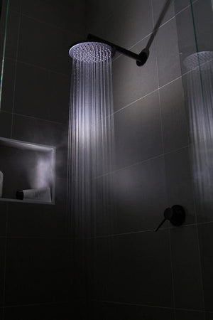 Meir Showers Meir Round Wall Shower Straight Arm 400mm | Matte Black