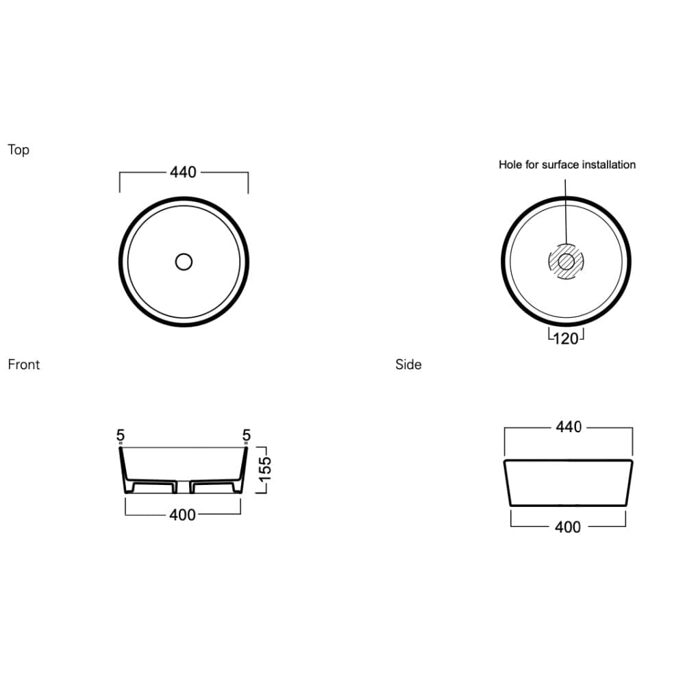 Bath & Co Basin Michel César Happy Hour Slim Counter Top Basin | Gloss White