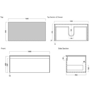Bath & Co Vanity Michel César Moode 1000 Vanity | 1 Basin + 1 Drawer