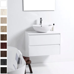 Bath & Co Vanity White Gloss Paint / White Michel César Moode 750 Vanity | 1 Basin + 2 Drawers