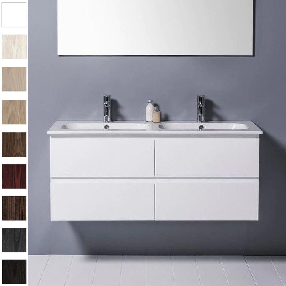 Bath & Co Vanity Michel César Qubo 1200 Vanity | Double Basin & 4 Drawers