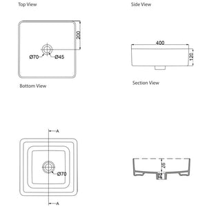 Bath & Co Basin Michel César Sleek Square Counter Top Basin